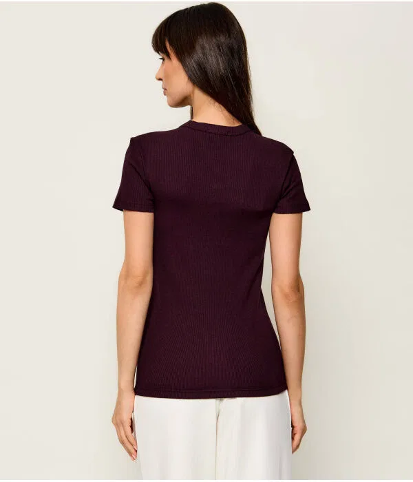 Футболка Lacoste Bordeaux, Slim Fit, бордовый — фото 3