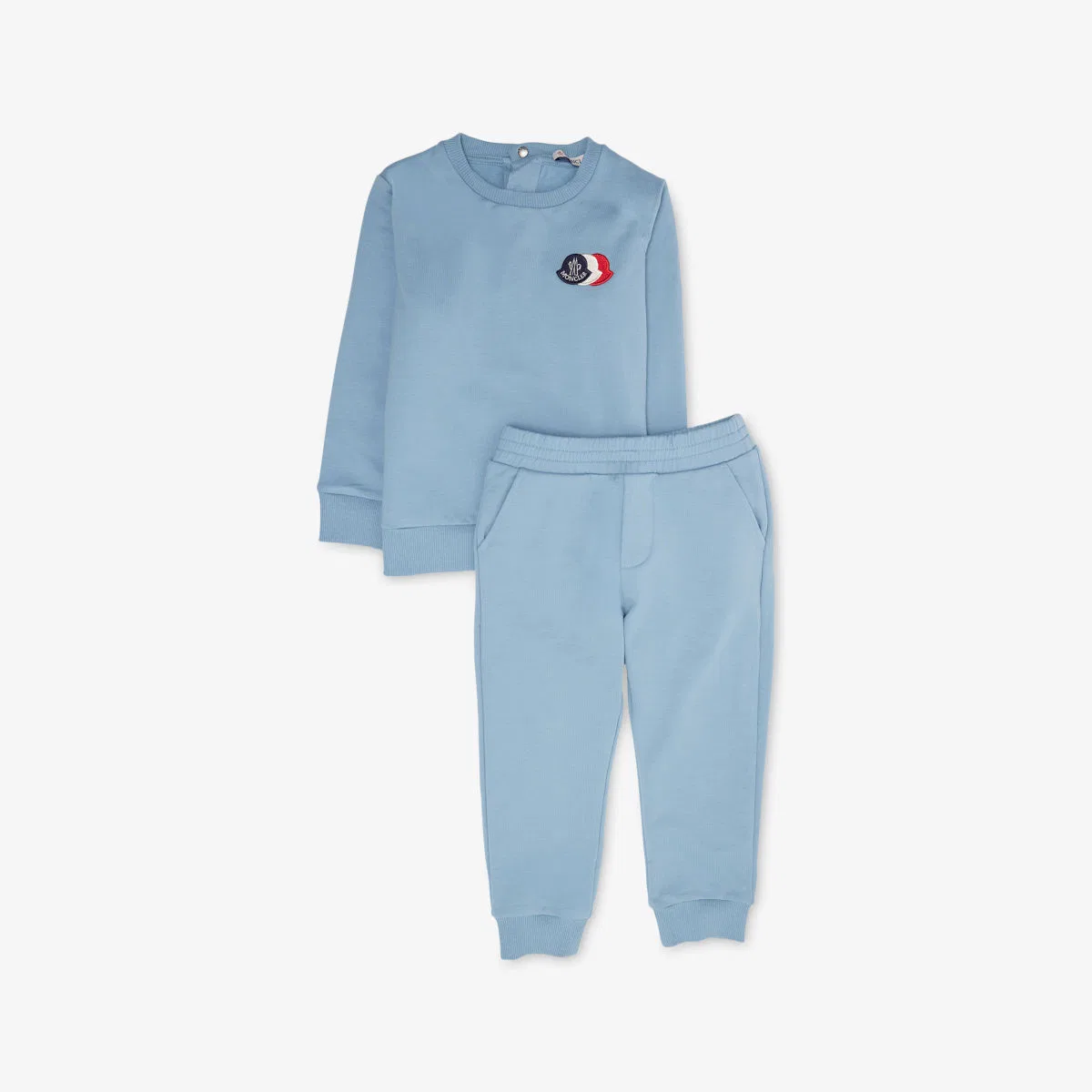 Спортивный костюм Brand-patch из эластичного хлопка, размер 3-12 месяцев Moncler, светло-голубой