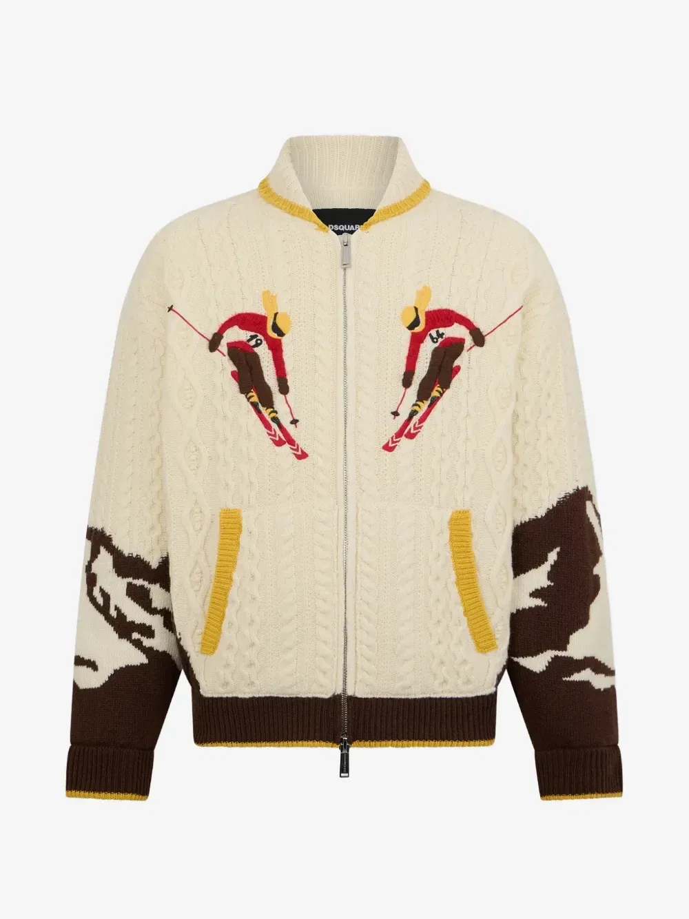 Кардиган Snowy Dream фактурной вязки DSQUARED2, бежевый
