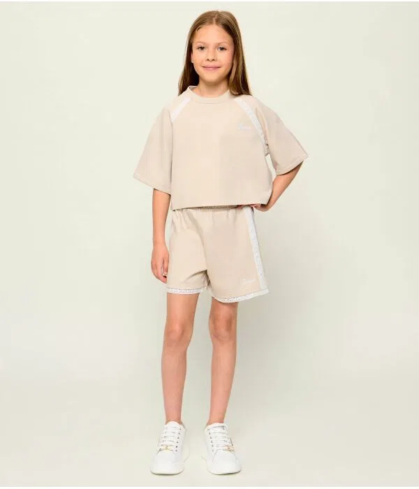 Детские шорты для девочек Regular Fit Guess, бежевый — фото 2