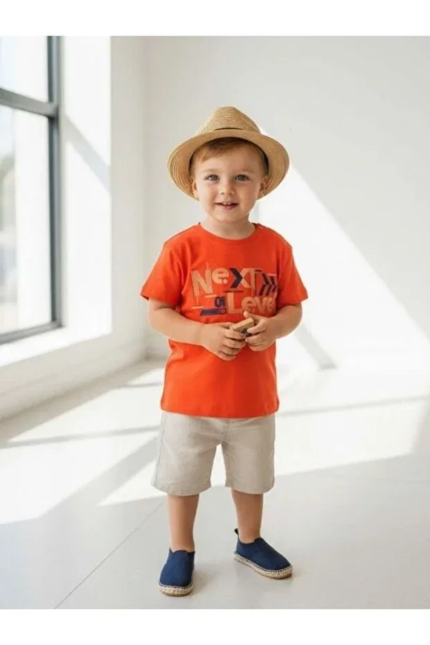 Детская футболка для мальчиков с принтом Zekids, Orange