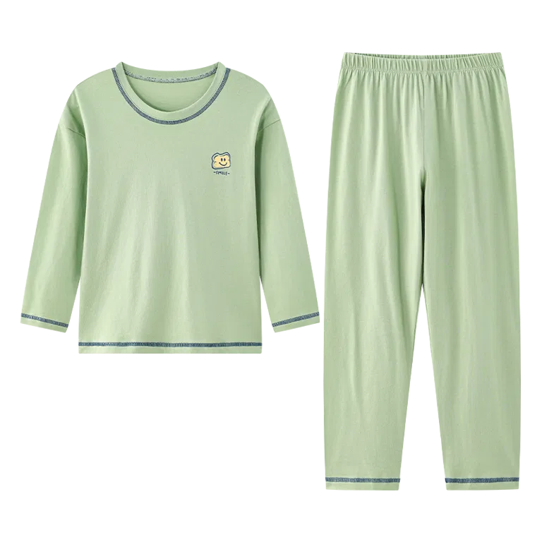 Детский комплект для отдыха с круглым вырезом Red bean, Gray Green