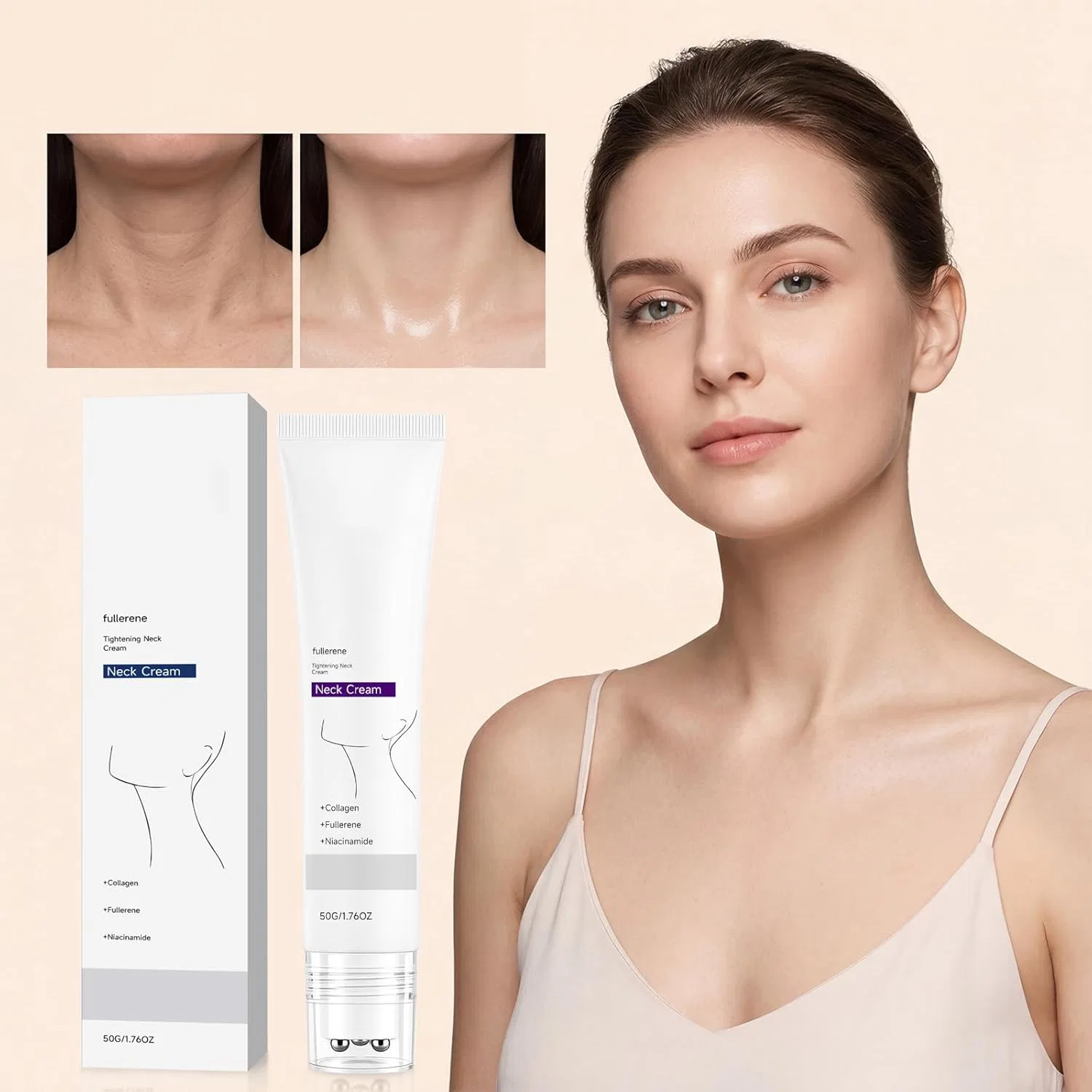 Крем для лица — Для шеи с коллагеном и фуллереном Magic Collagen Fullerene, . Generisch, 2Pcs — фото 2