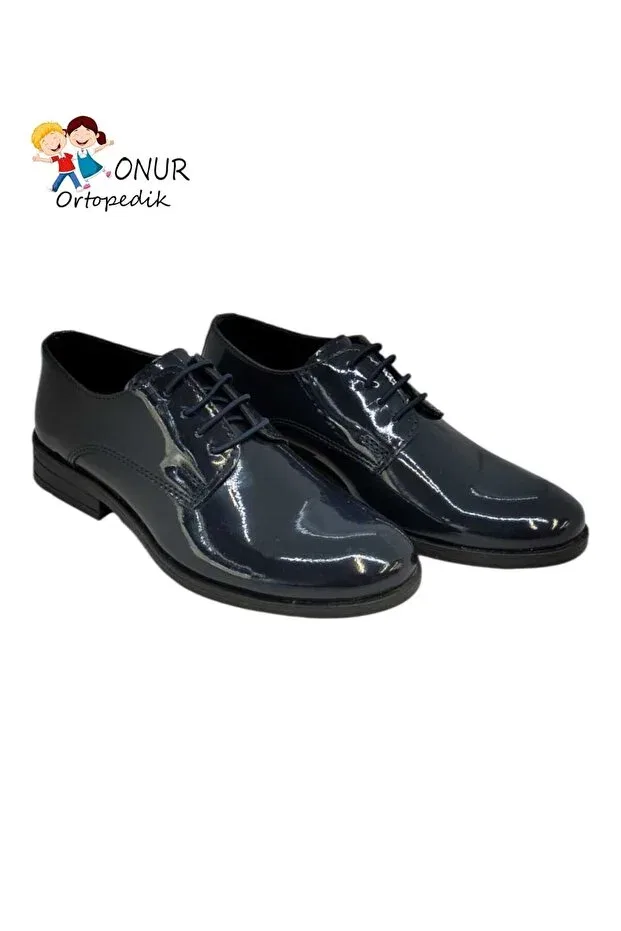 Детские классические туфли из лакированной кожи для мальчиков Onur Ortopedik, Navy Blue