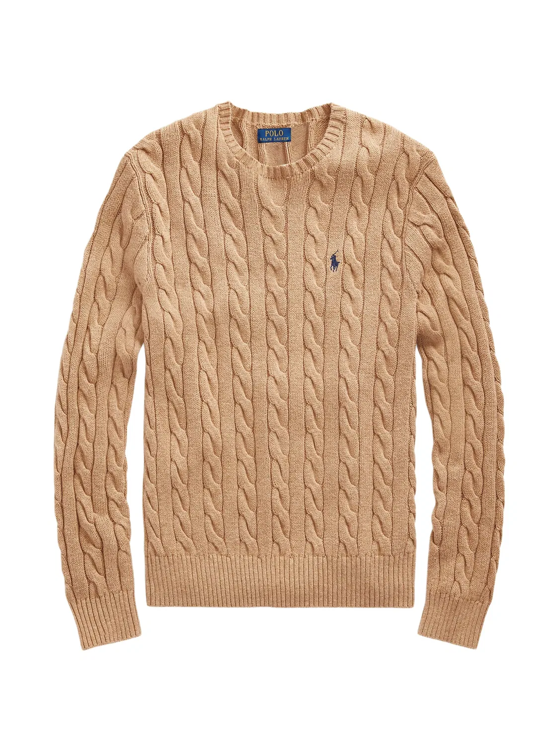 Свитер с кабельным плетением и логотипом Polo Ralph Lauren, нейтральный