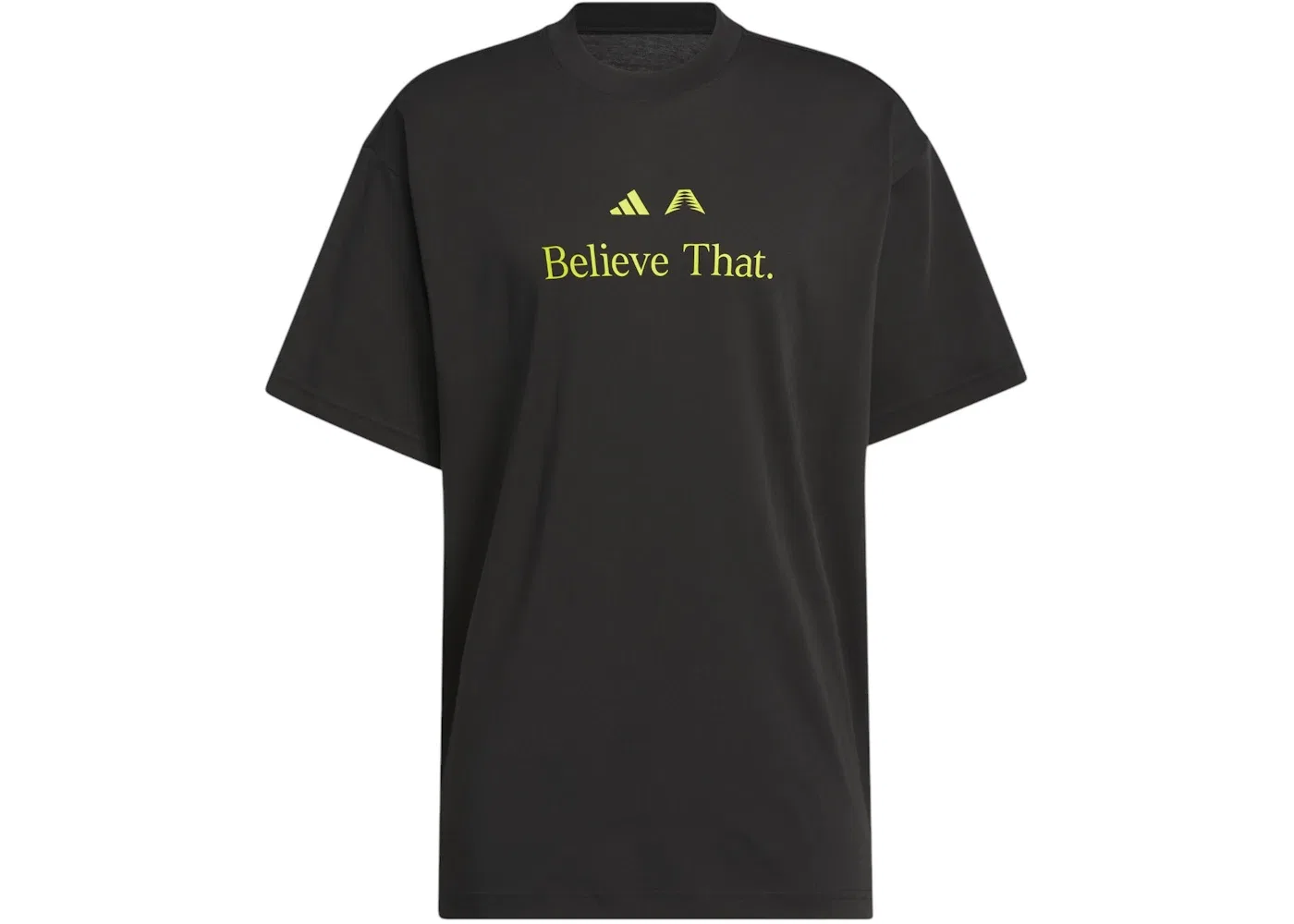 Мужская футболка с принтом Ae Believe That Adidas, цвет Black Preloved Lime