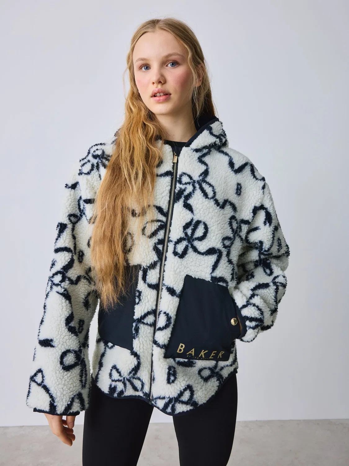 Куртка флисовая с капюшоном Baker by Ted Baker Ivory