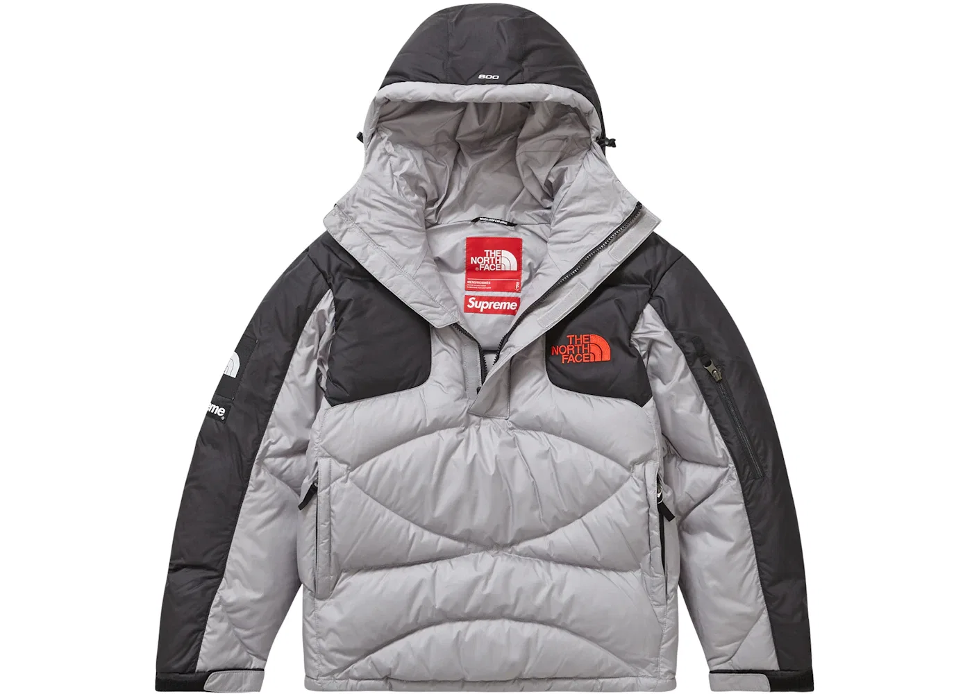 Мужская куртка-пуловер с наполнителем 800-Fill Half Zip Hooded Pullover Supreme, Grey — фото 2