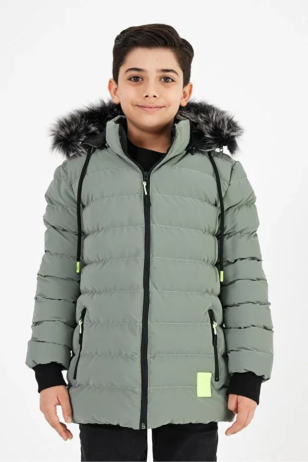 Детское пальто для девочек с капюшоном Basics Sivaist, Light Green