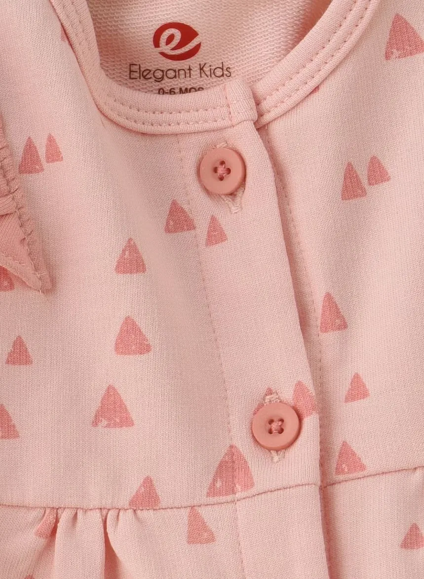 Комбинезон для сна новорожденных с хлопковым принтом Elegant Kids, розовый — фото 3