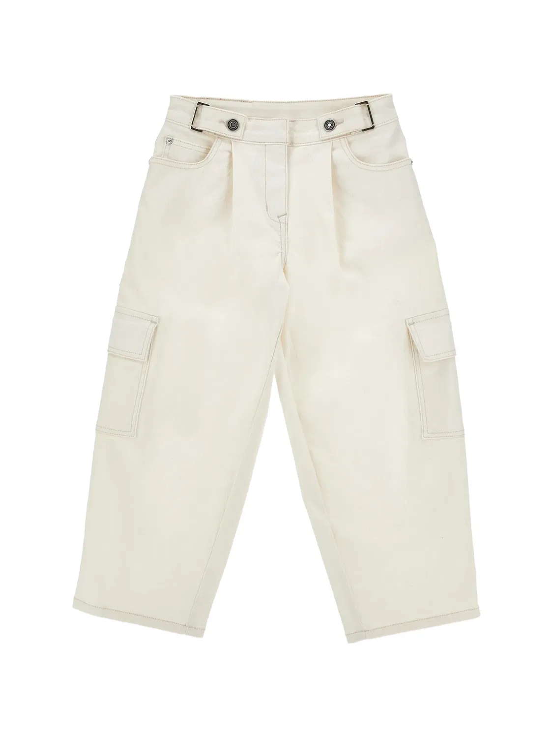 Джинсы карго со складками Ermanno Scervino Junior, нейтральные цвета