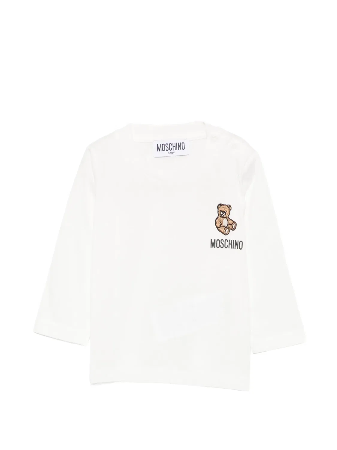 Футболка Teddy Bear с логотипом Moschino Kids, нейтральные цвета