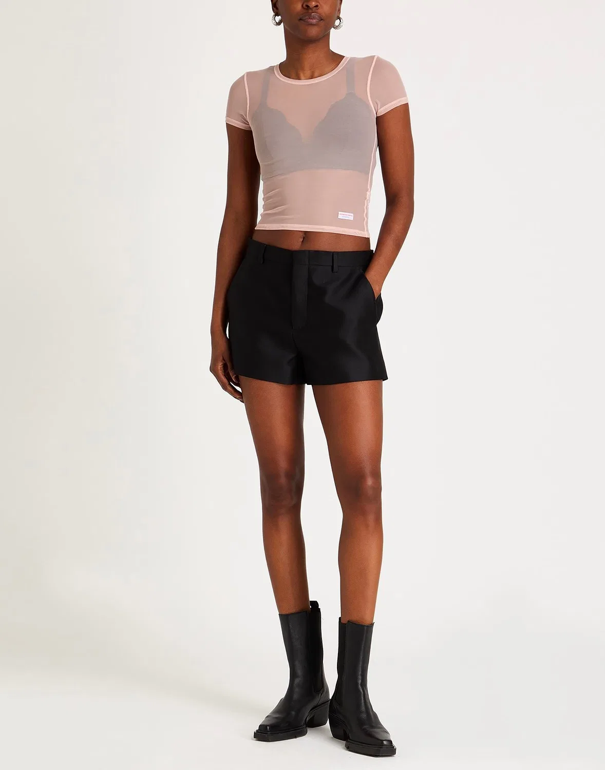 Женская футболка с круглым вырезом Alexander Wang, розовый — фото 2