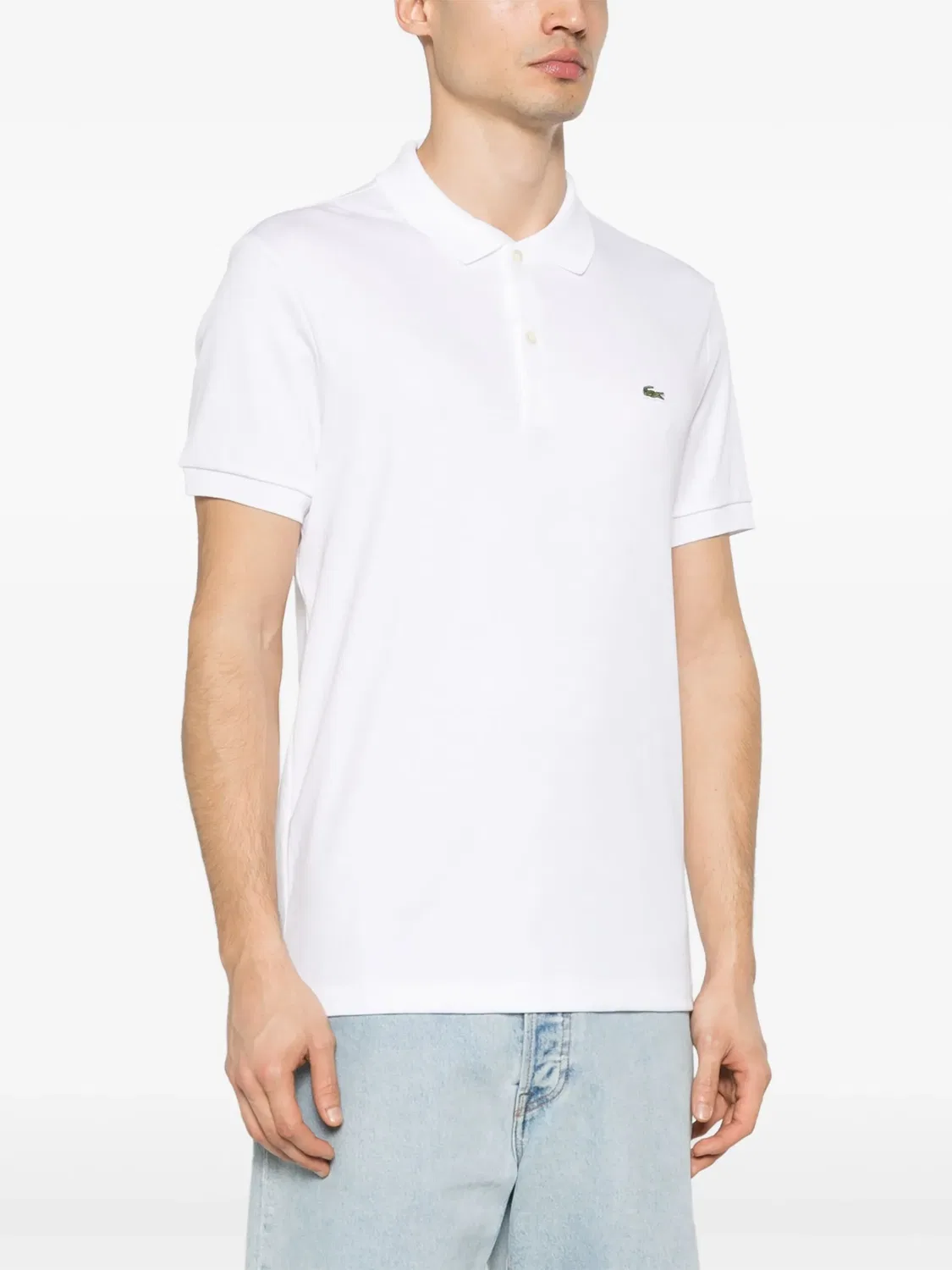 Поло с логотипом Lacoste из хлопка, белый — фото 3