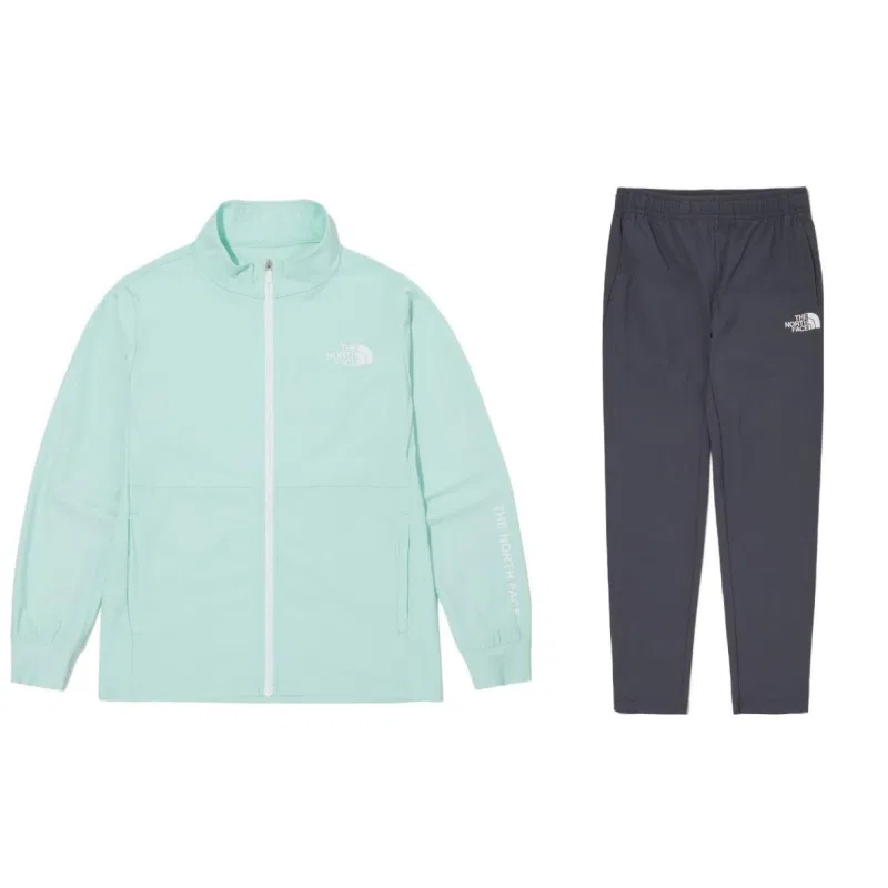 Детский комплект из футболки и брюк с принтом THE NORTH FACE, Mint Green/Black