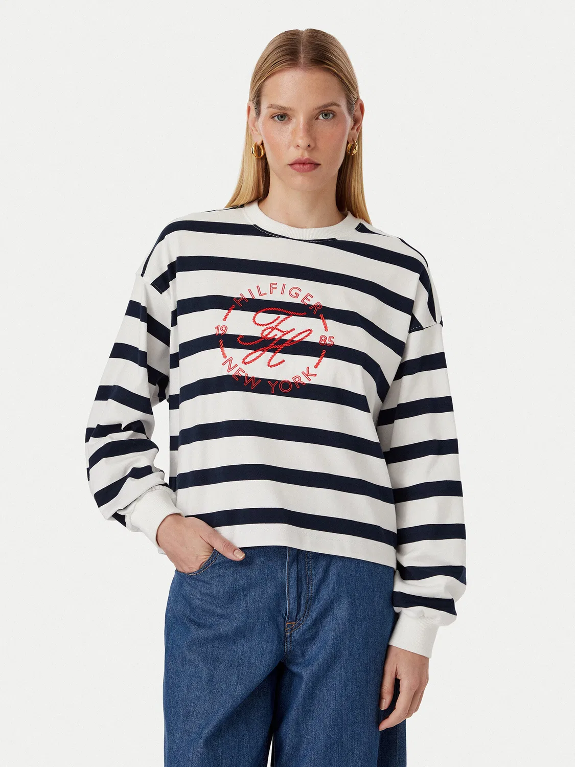 Женская толстовка стандартного кроя Th Roundal Tommy Hilfiger, белый