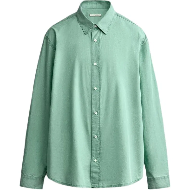 Мужская рубашка с воротником свободного кроя Washed Green ZARA, Washed Green
