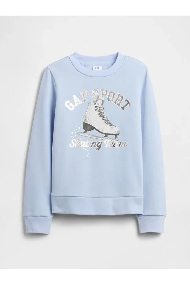 Детские свитшот для девочек с принтом Gap, Light Blue