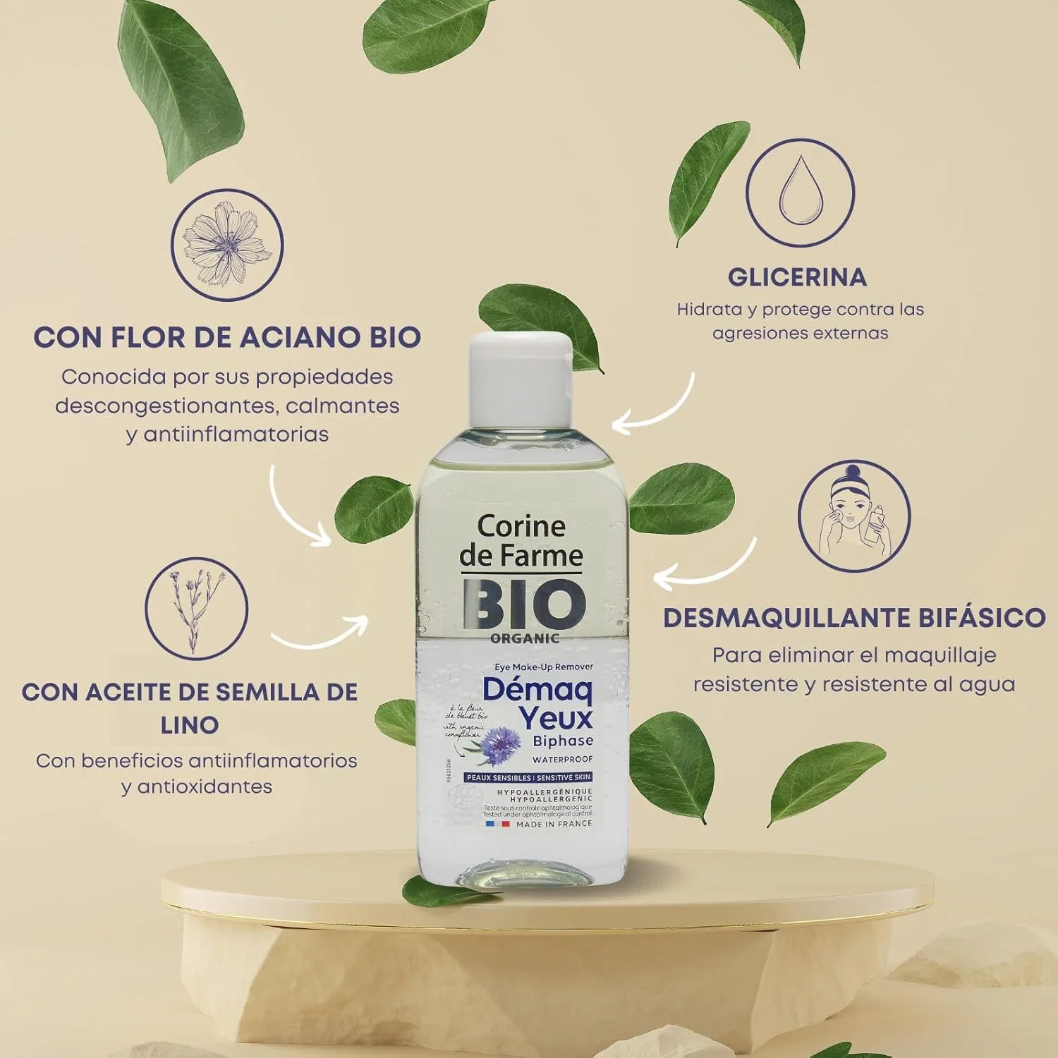 Средство для снятия макияжа Corine De Farme — Двухфазное органическое «Bi-Phase Organic» от, 150 мл — фото 4