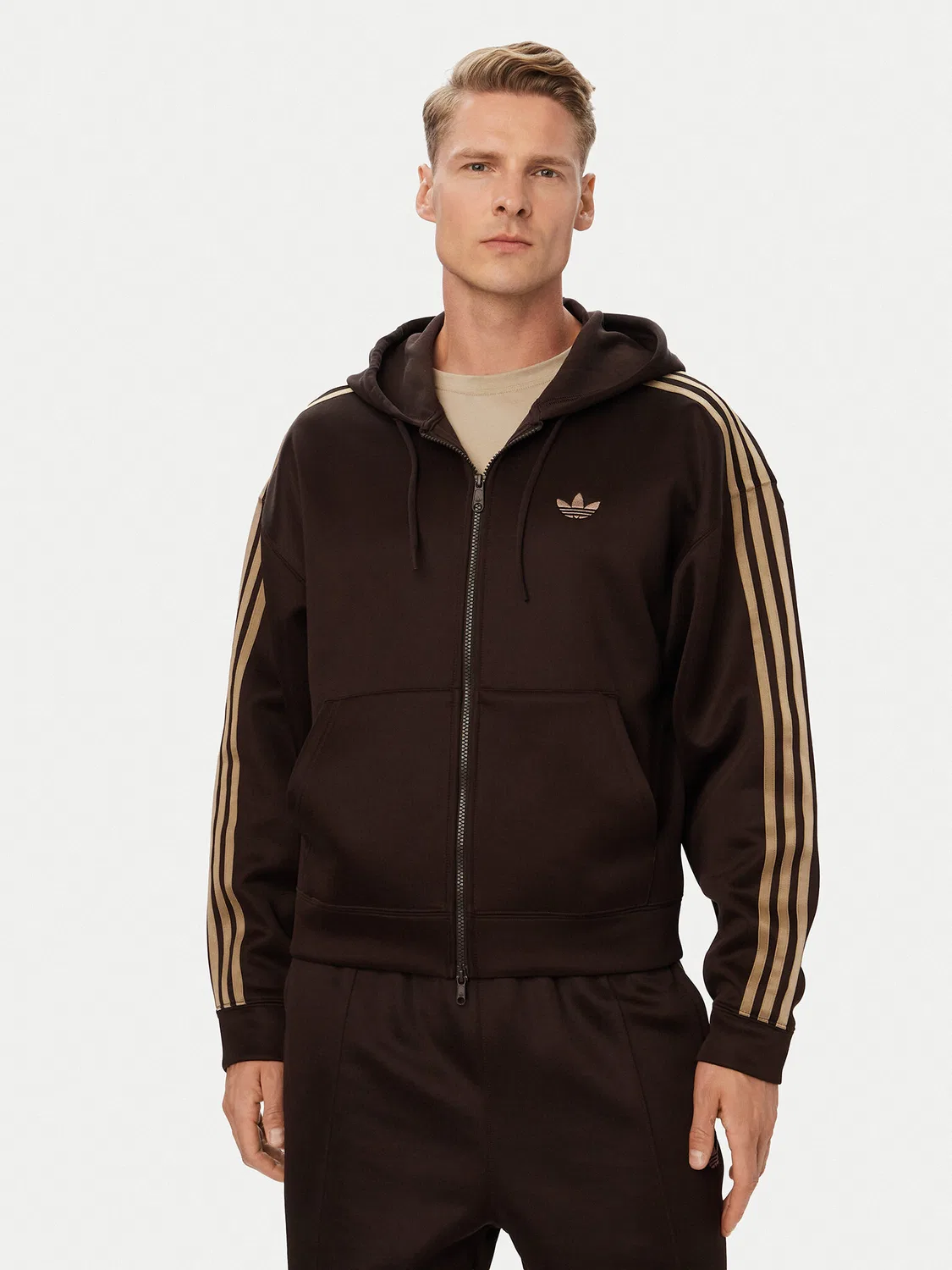 Мужской свитшот оверсайз adicolor Spacer Adidas, темно-коричневый