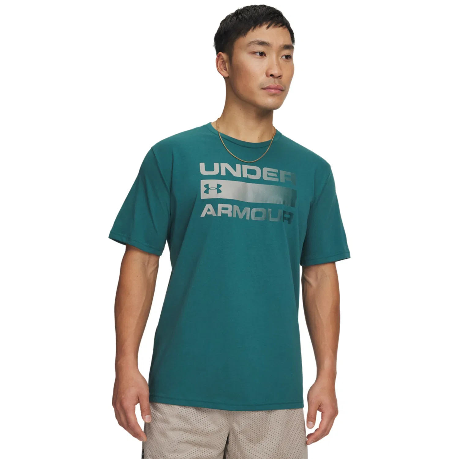 Детская хлопковая футболка с коротким рукавом Under Armour, Green