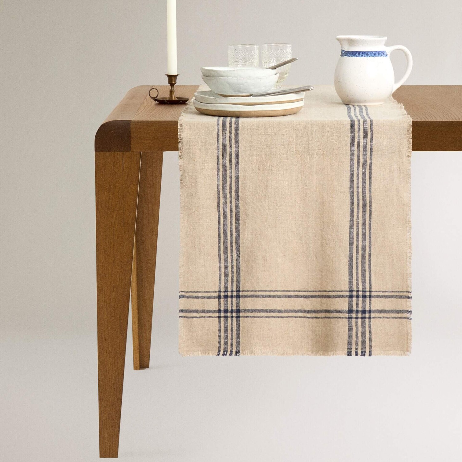 

Скатерть-дорожка Zara Home Checked Linen, 50х160 см