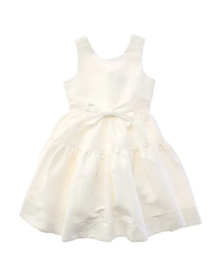 Детское платье-мини для девочек с бантом и ярусной юбкой Zaida Mini Bow Bardot, White — фото 2