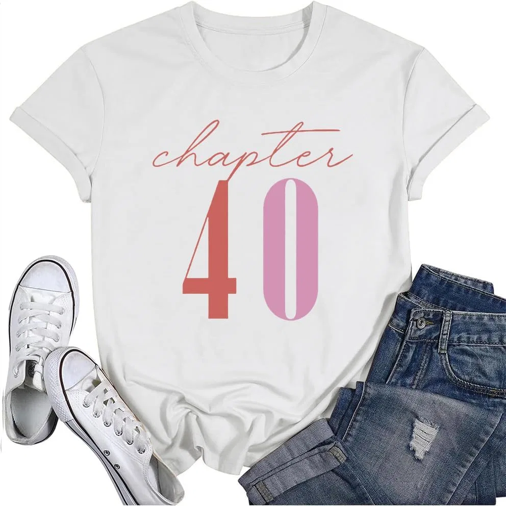 Универсальная футболка с принтом Chapter 40, хлопковая, белый