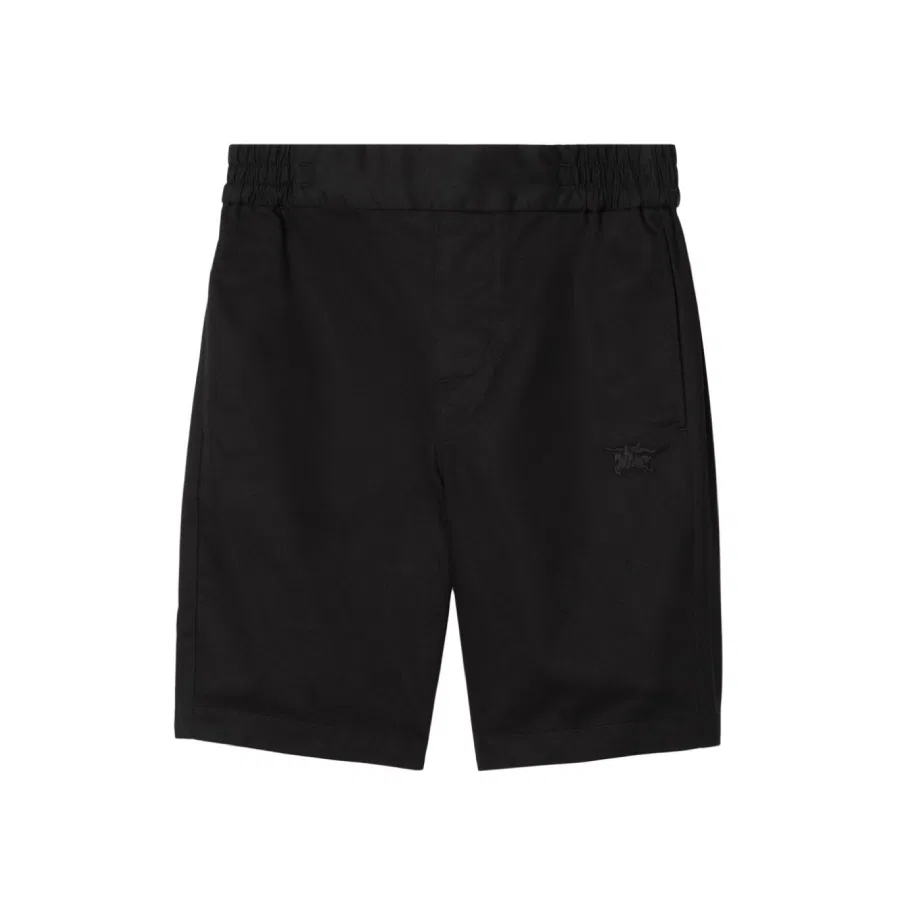 Шорты хлопковые с вышивкой Kids Embroidered Logo Cotton Shorts Burberry, Black
