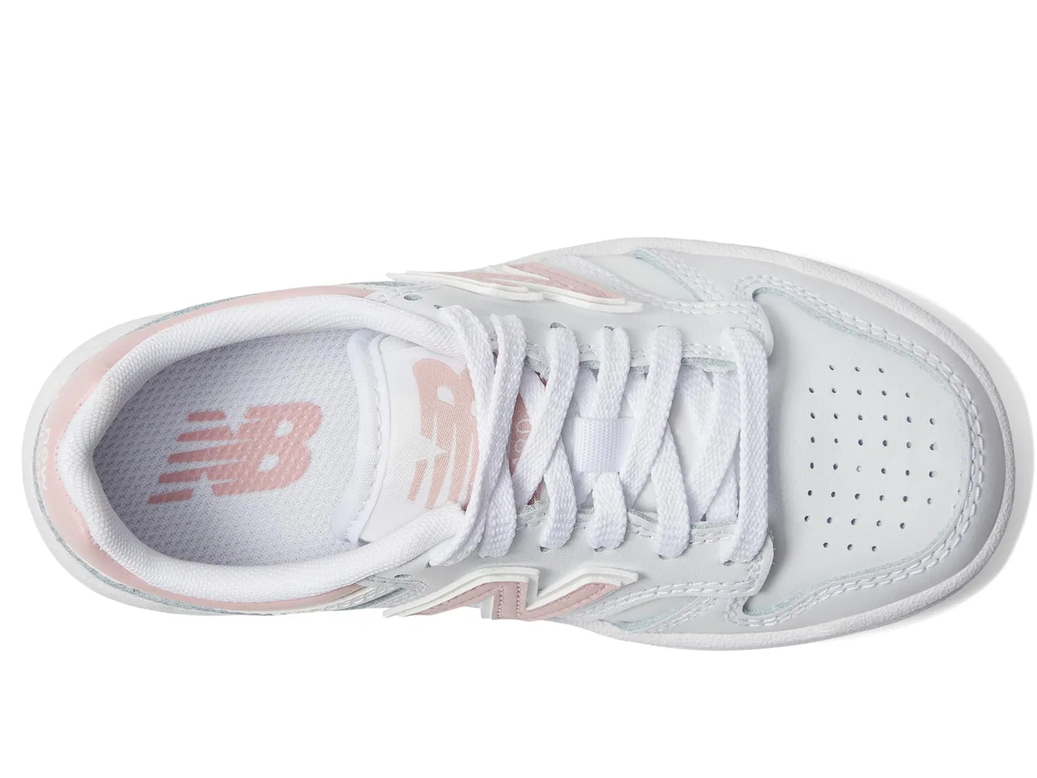 Детские кроссовки для мальчиков с кожаным верхом 480 Cm New Balance, White Pink — фото 3