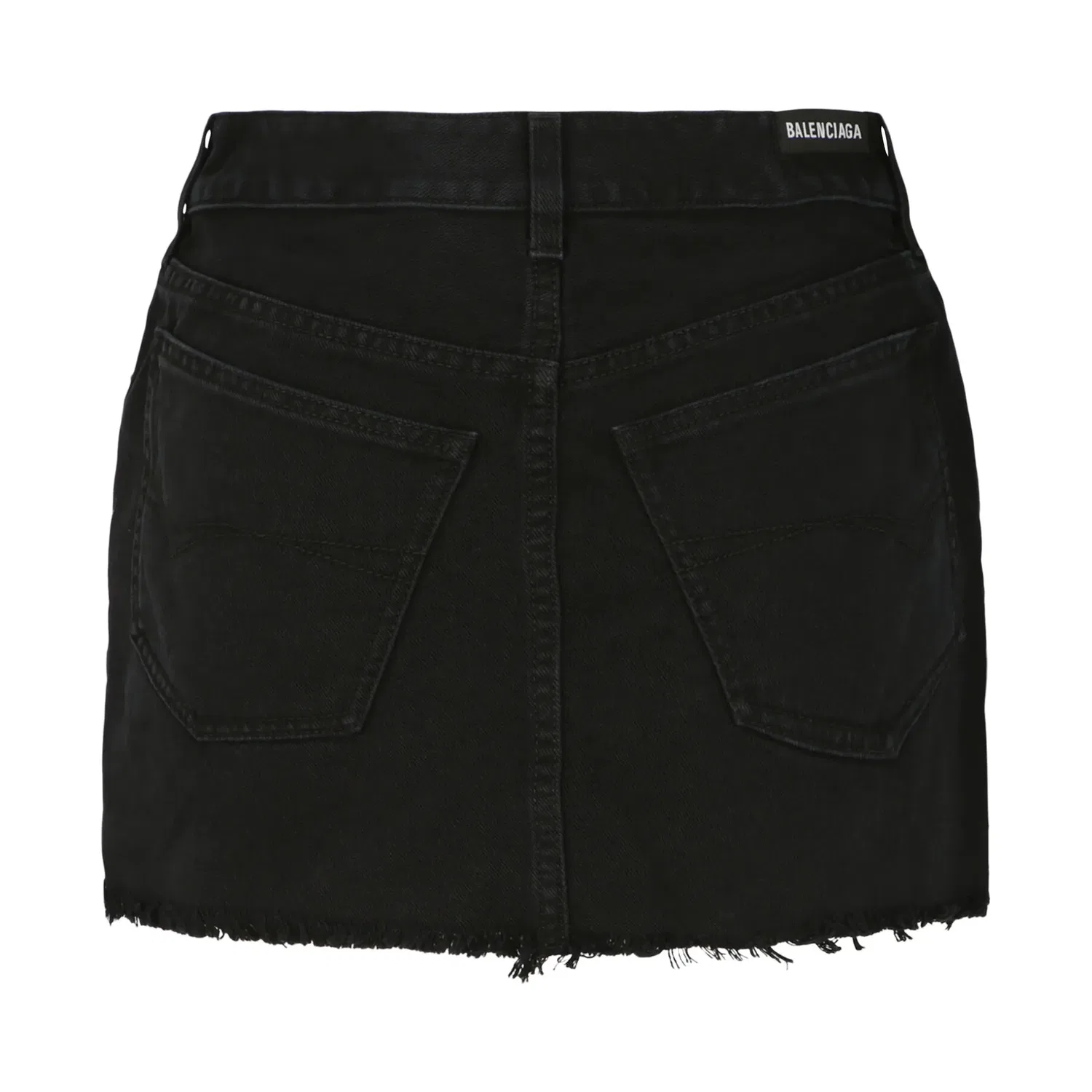 Джинсы Raw-Cut Denim Mini Skirt Balenciaga, Peach Pitch Black — фото 2