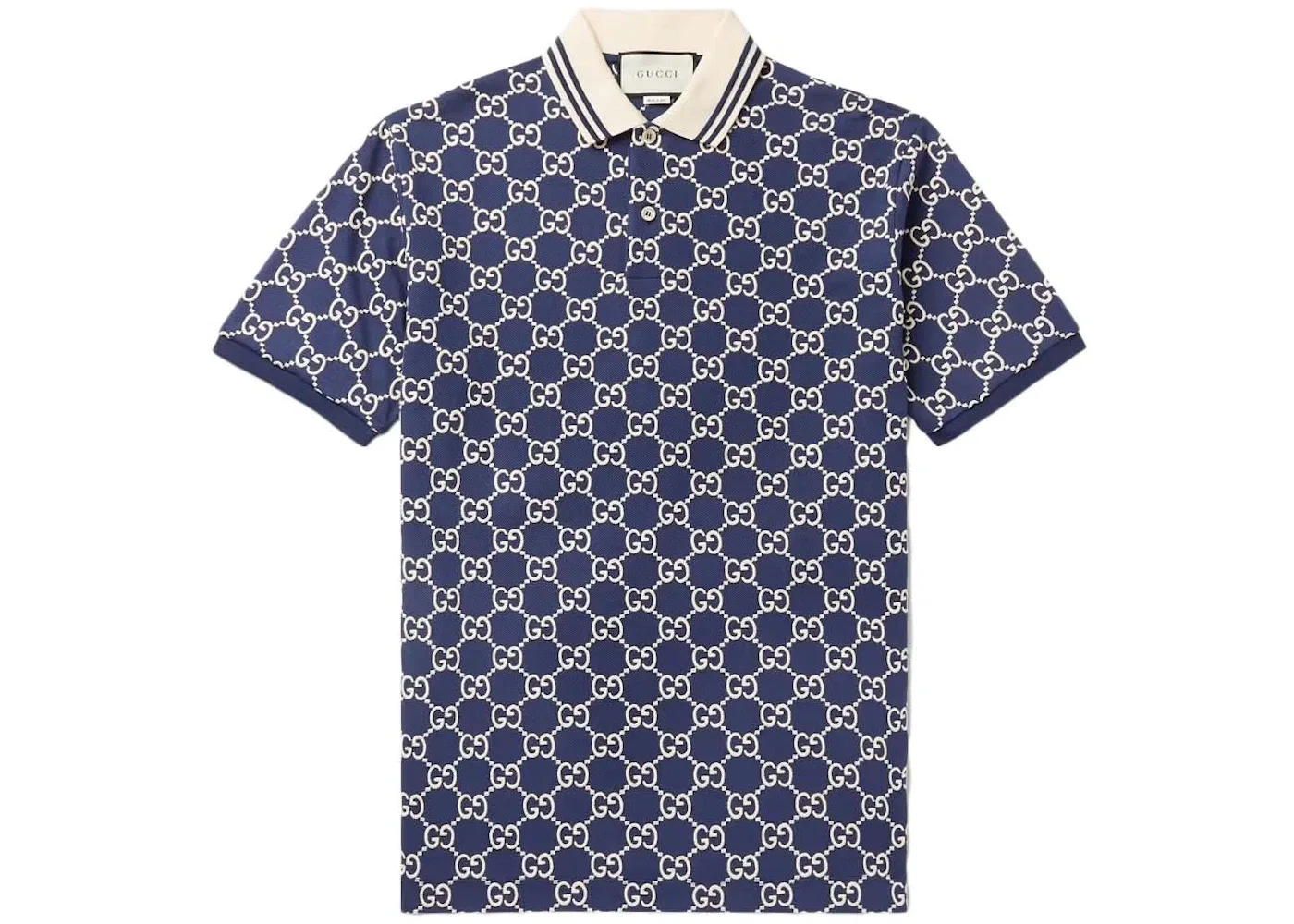 Мужское поло с вышивкой логотипа Polo Gucci, Navy