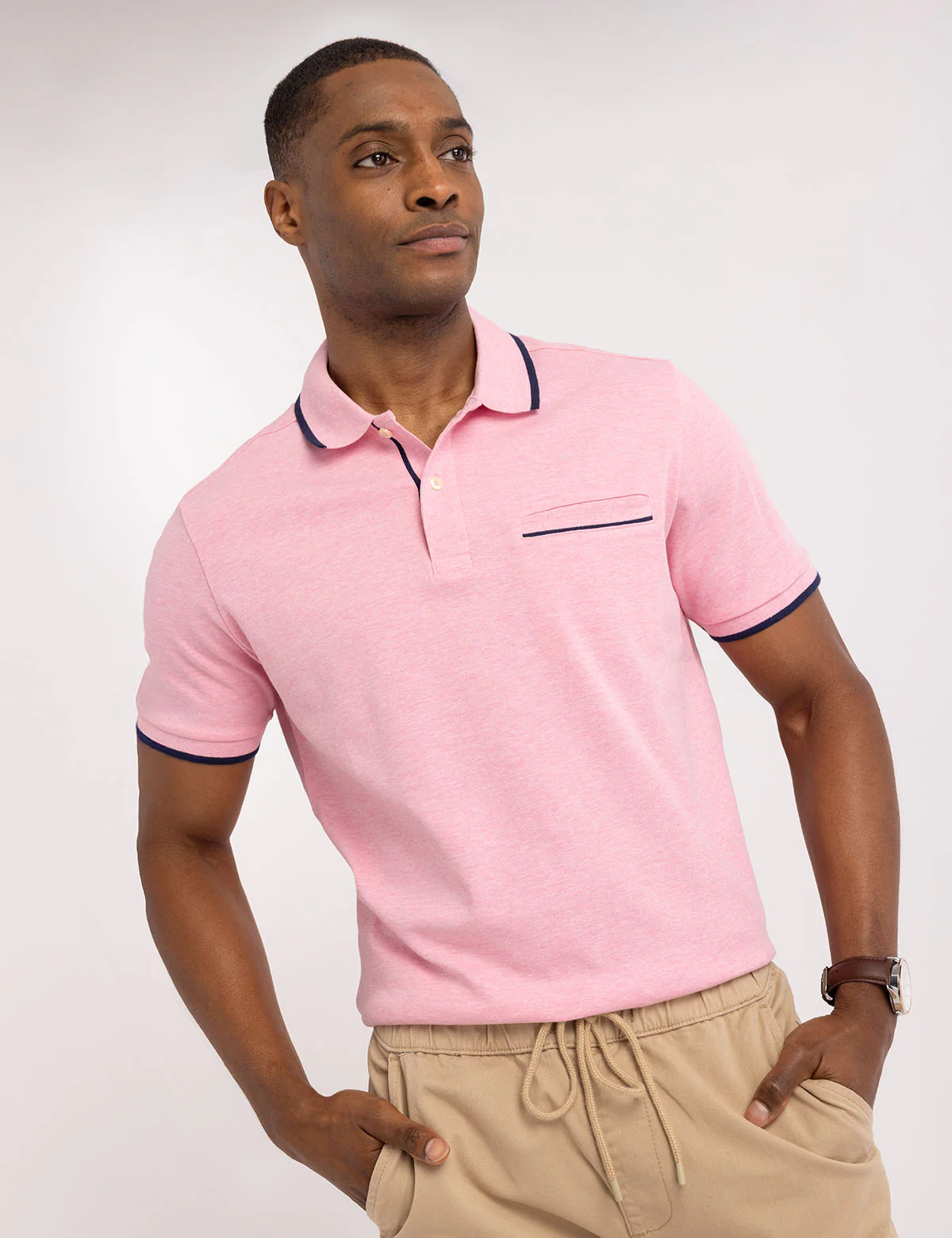 

Футболка-поло U.S. Polo Assn Solid Interlock With Hidden Pocket, розовый