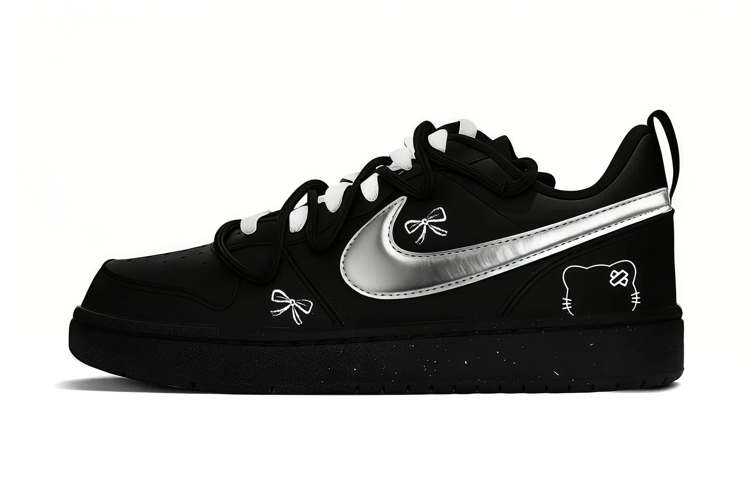 Детские кроссовки кожаные Nike Court Borough Black Sugar, Цвет Black