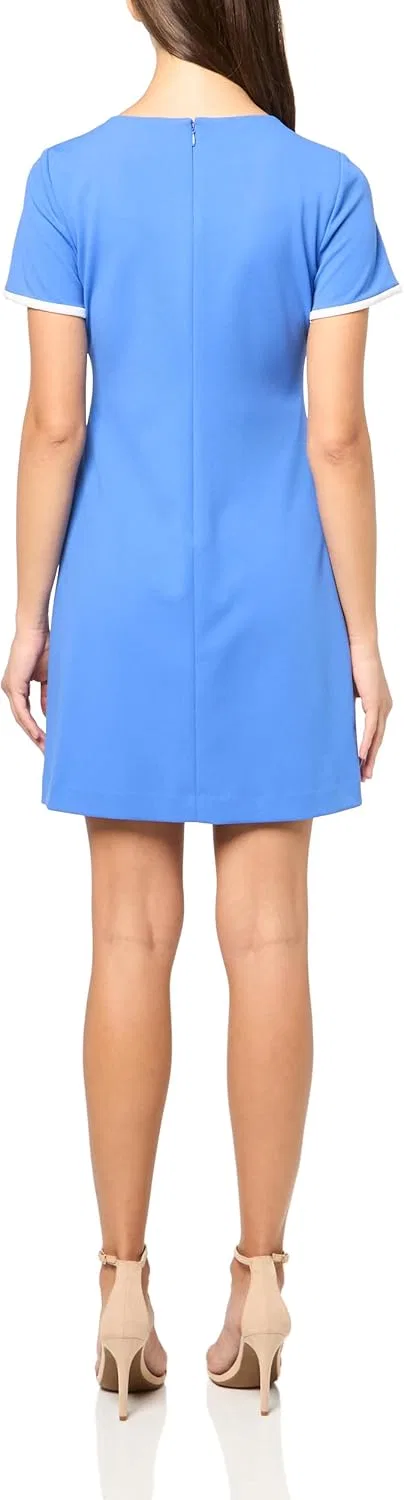 Женское мини-платье шифт с контрастной окантовкой Tommy Hilfiger, Amparo Blue/Ivory — фото 2