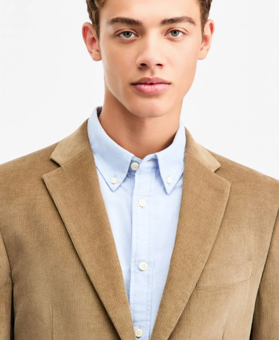 Мужской пиджак из вельвета с локтевыми заплатками Modern Fit Tommy Hilfiger, Taupe — фото 3
