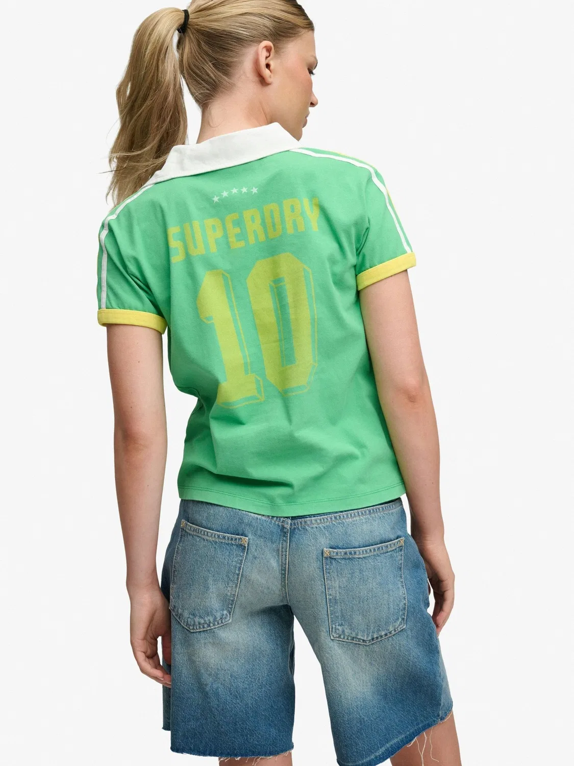 Футболка поло Athletic Football Superdry, зеленый — фото 4
