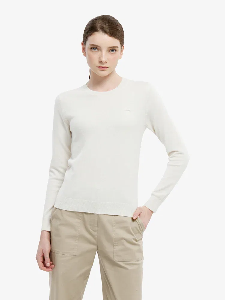 Свитер женский LACOSTE Ivory, базовый, из 100% шерсти