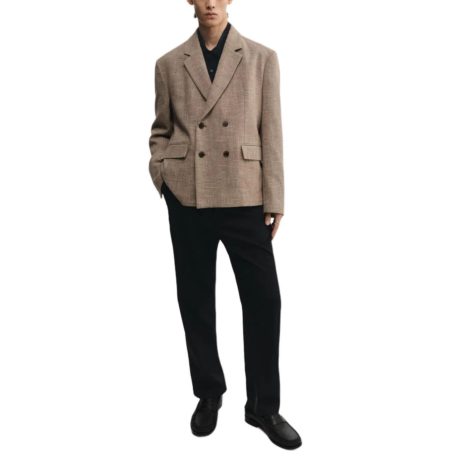 Мужской деловой костюм Camel Suit ZARA, Medium Camel — фото 4