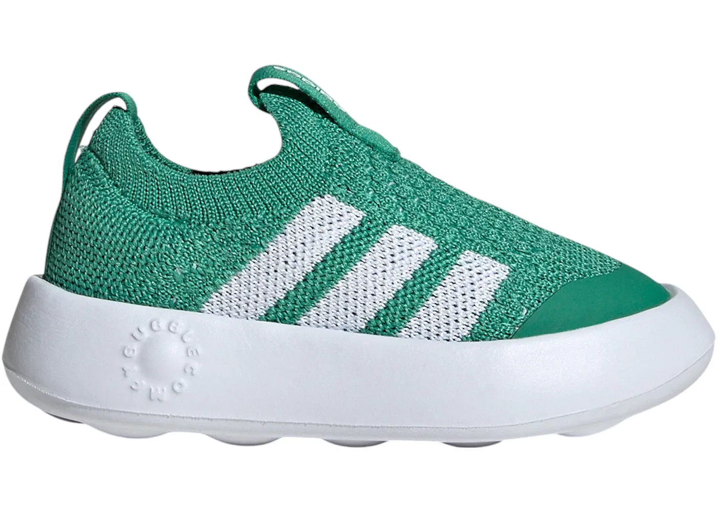 Детские кроссовки с шнуровкой Adidas Bubblecomfy, Semi Court Green Cloud White Core Black