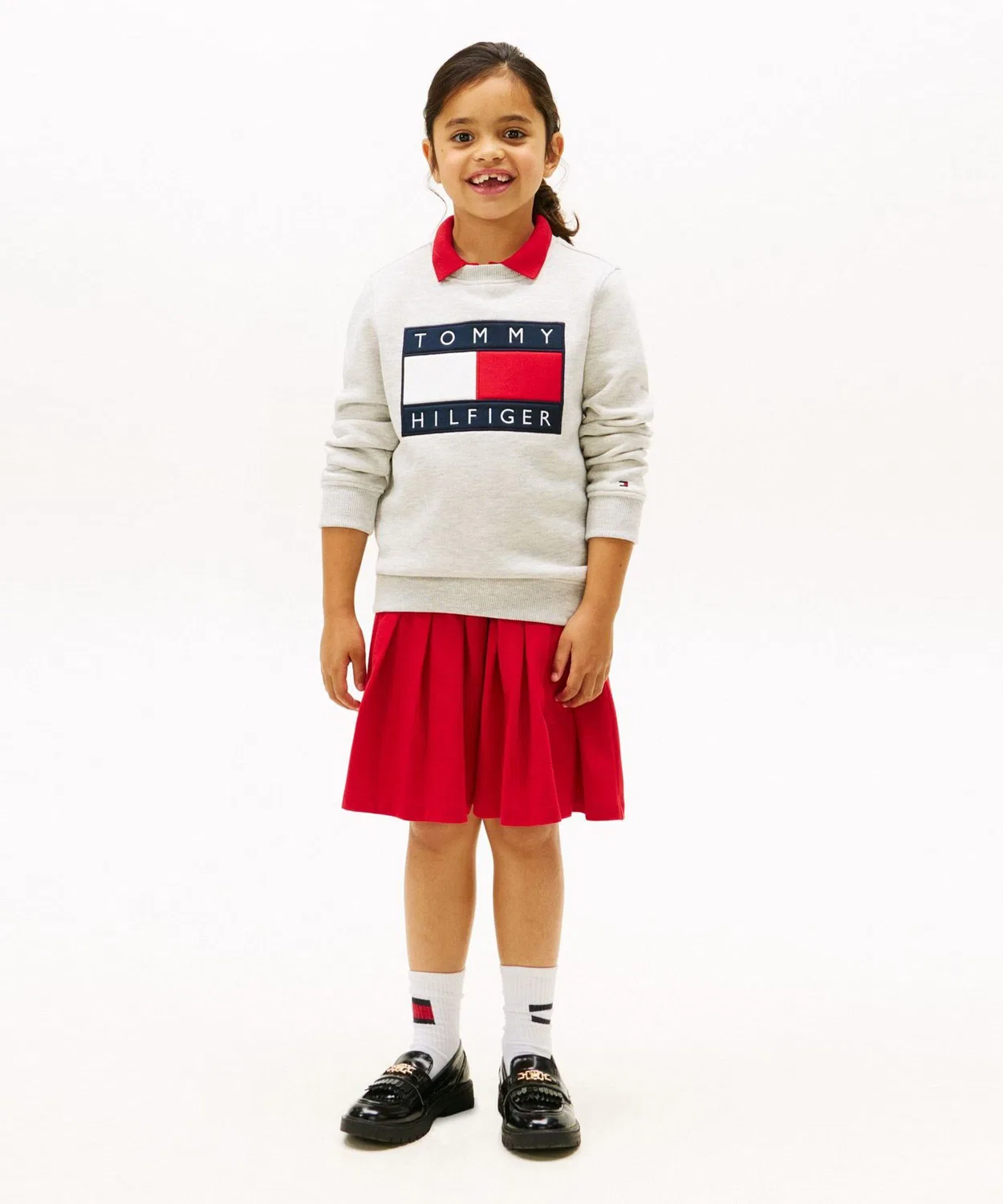 Свитшот детский с флагом Tommy Hilfiger, серый — фото 2