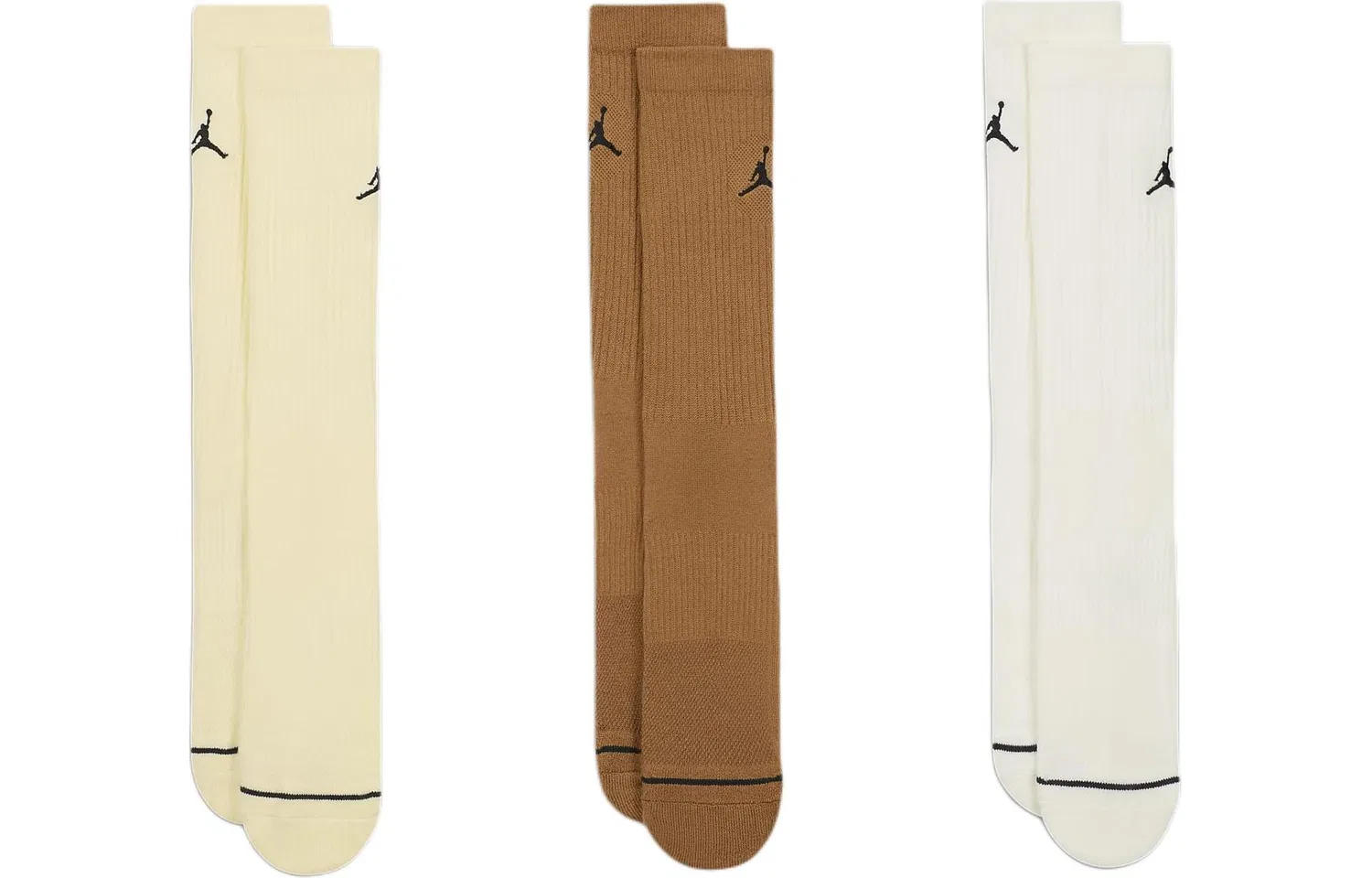 Мужские носки с принтом Jordan Logo 3 Pack, Jordan, Yellow Brown White — фото 3