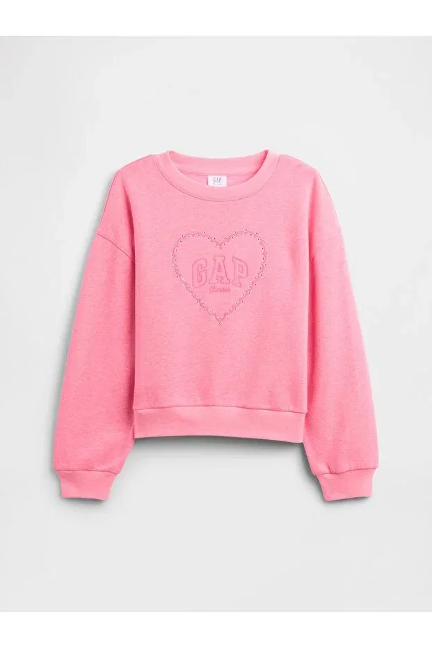Детские свитшот для девочек с принтом Gap, Pink-000