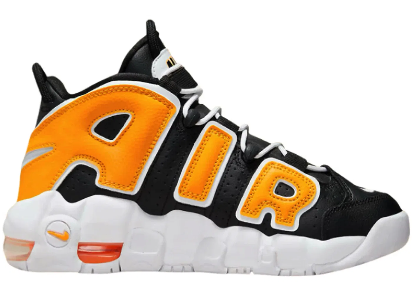 Детские кроссовки с длинным шнурком Nike Air More Uptempo Nike, Black/University Gold/White