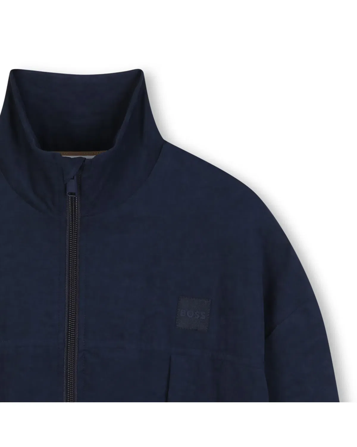 Детская куртка из полиэстера с принтом BOSS Kidswear, Azul Marino — фото 2