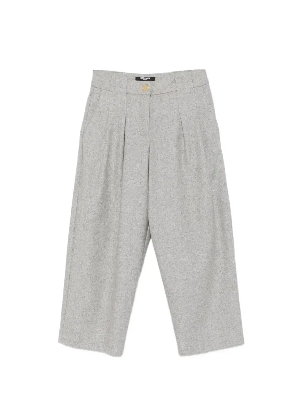 Прямые брюки со складками Balmain Kids, серый