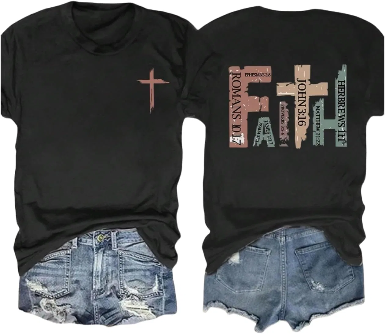 Футболка с принтом Letter, Regular Fit, Black