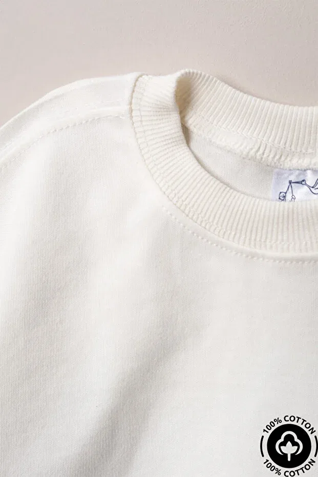 Детская футболка оверсайз с принтом Unisex crew neck april 23 Miniel, Ecru — фото 4