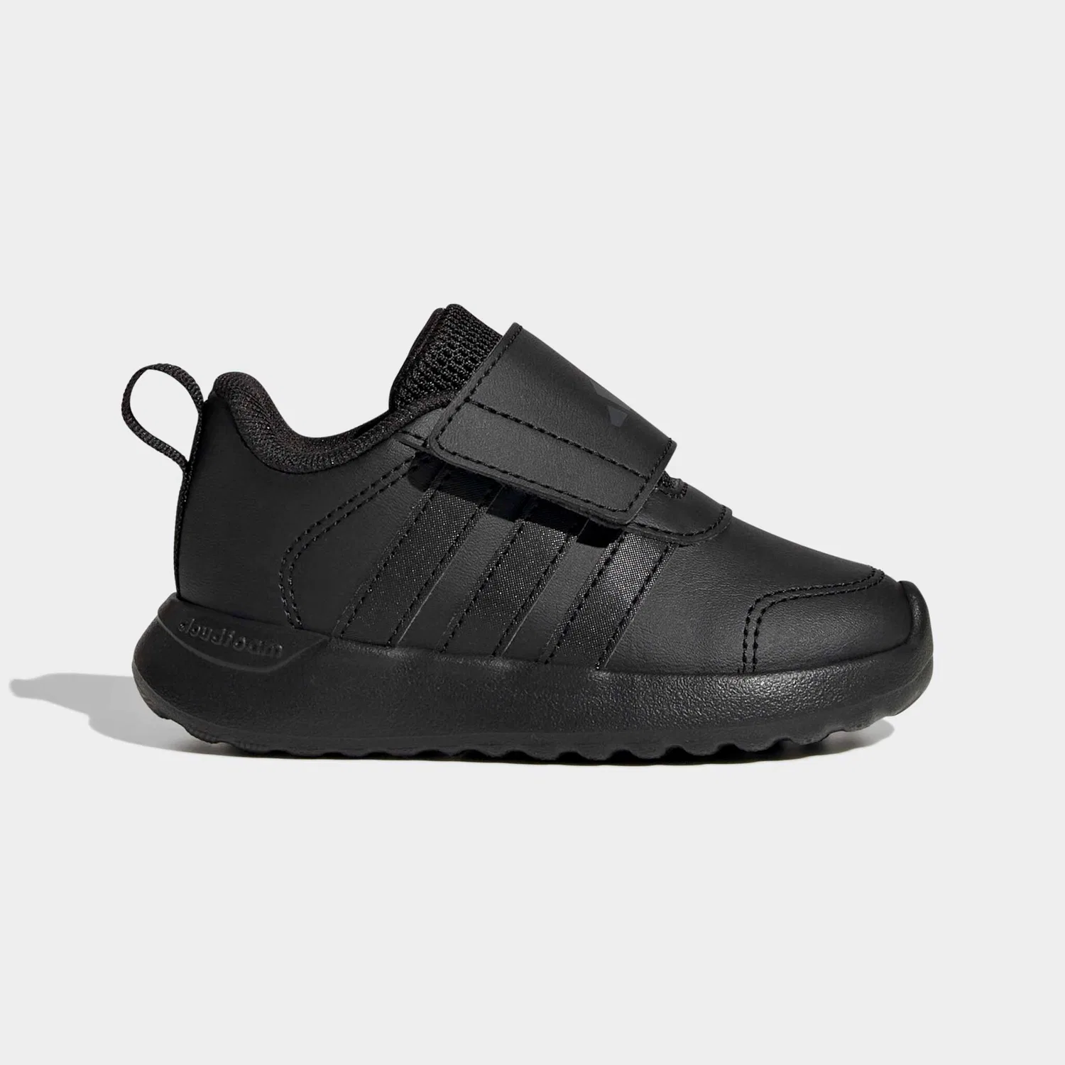 Детские кроссовки с липучкой Adidas, Core Black/Core Black/Grey Six — фото 2