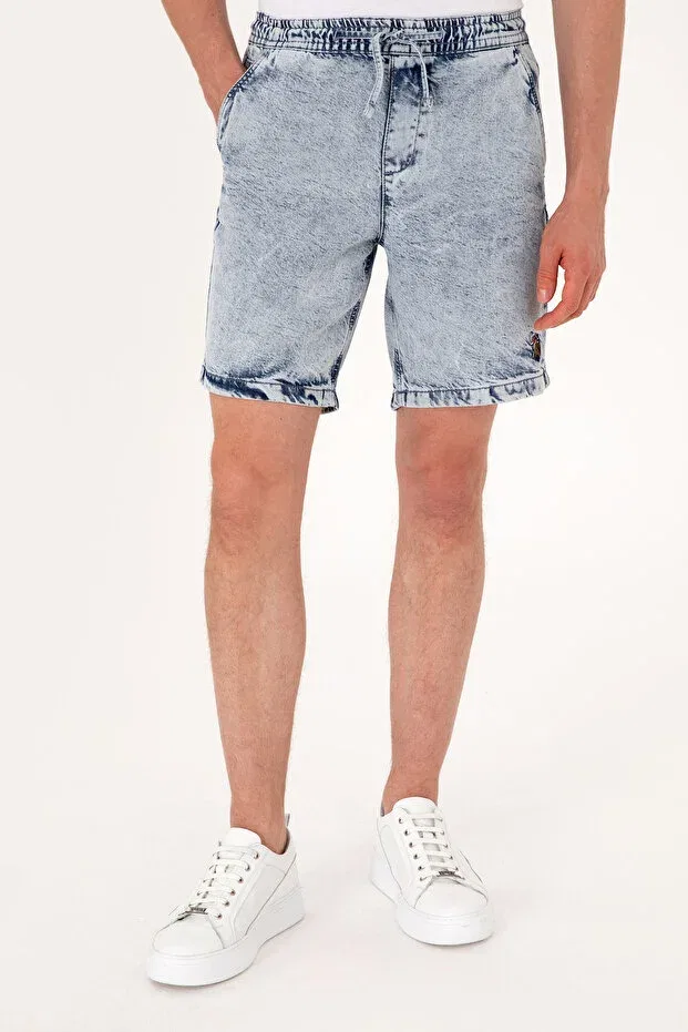 Мужские шорты длинные с принтом U.S. Polo Assn., Light Blue — фото 2